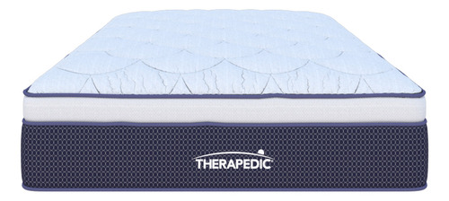 Colchon Queen Size Therapedic Espumas Ultra Confort Premium Color Azul Marino