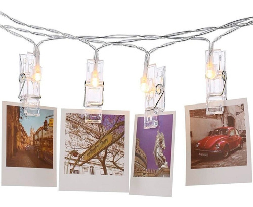 Imagem 1 de 8 de Cordão Led Pregador Varal Para Fotos
