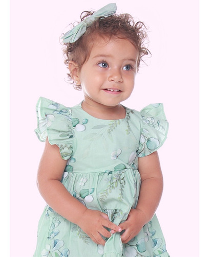 Imagem 3 de 4 de Vestido Infantil Bebê Clássico Judith Céu De Algodão 23001