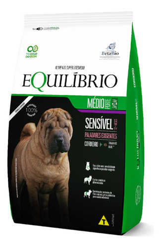 Ração Equilíbrio Sensível Cães Porte Médio Cordeiro 12kg