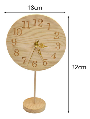 Reloj De Mesa De Madera, Silencioso, Estable, Fácil De