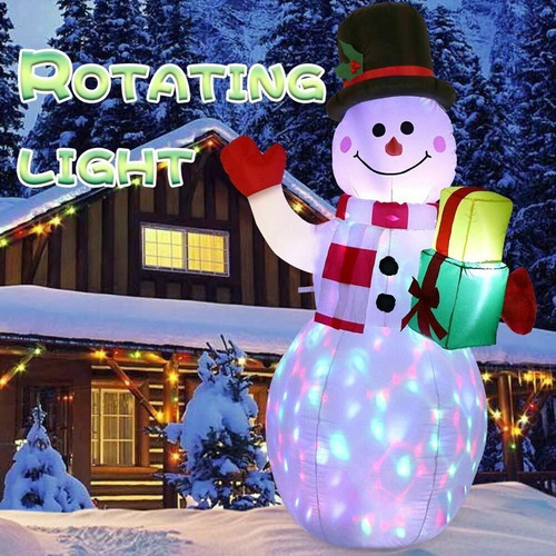 Mono De Nieve Inflable Muñecos Navideños Con Luz Led Ninos