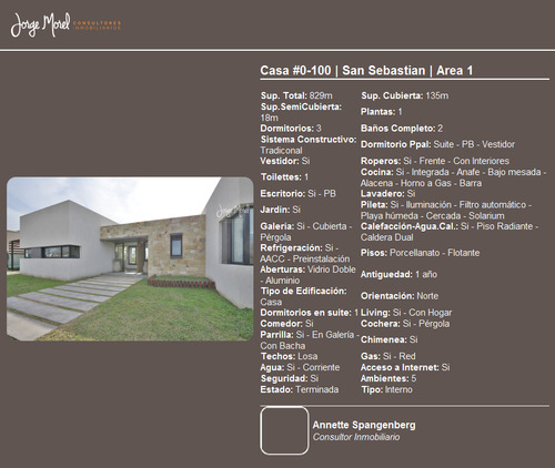 Casa Interno #0-100 - San Sebastian - Area 1 - 829m2 #id 63
