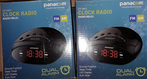 Radio Despertador Panacom Cr 3401 Am Fm Electrico Negro