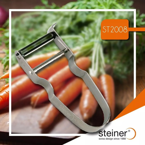 Rallador Mango Steiner Pelador Verdura Acero Inoxidable Color Plateado