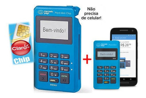Imagem 1 de 4 de 2 Máquinas Point Mini Chip Mercado Pago