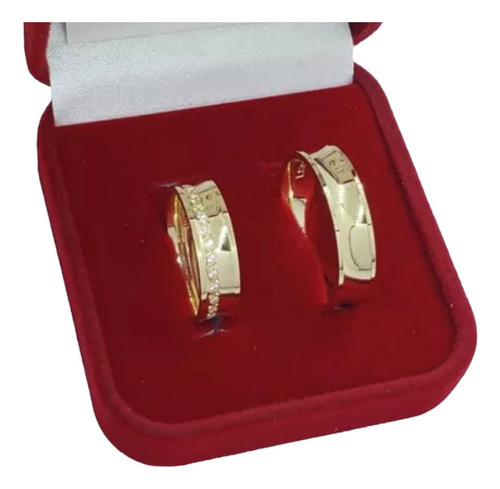 Par Alianças Côncava Com 5.50mm Em Ouro 18k Anatômica