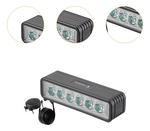 Luz De Bicicleta Recargable Por Usb, Alto Faro Con Alarma