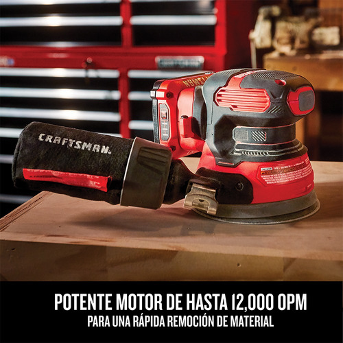 Lijadora Orbital Para Madera Inalámbrica 20v Craftsman Rojo/negro 50