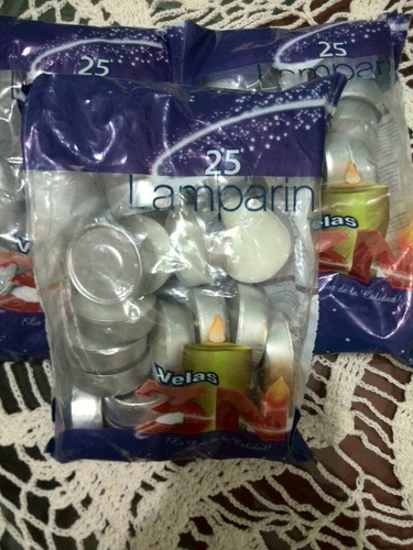 Velas  Tipo Lamparin  Bolsa De 25 Unidades[ 2 Paquetes]