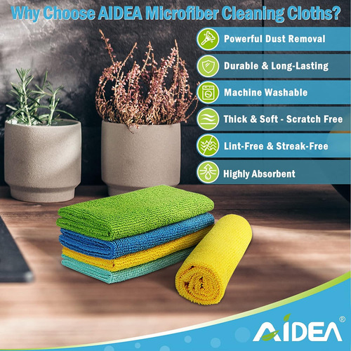 Paños De Microfibra Aidea-100pk, Suaves Y Absorbentes...
