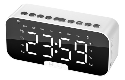 Altavoz Bluetooth P6, Reloj, Alarma, Sonido, Escritorio, Tar