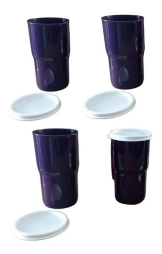 Pack  4 Vasos Color Uva Tupperware 