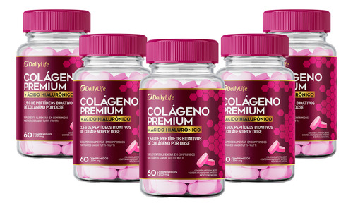 5x Melhor Colageno Hidrolisado + Ácido Hialurônico Para Pele