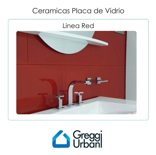 Ceramica Placa Vidrio Crisarte Rojo 60x30