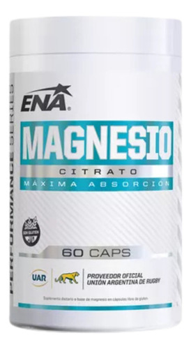 Citrato De Magnesio Cápsulas Ena Sport - 2 X 60 Caps Sin Sabor