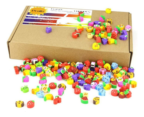 Pralb 1000 Gomas De Borrar, Colección De Frutas, Vegetales A