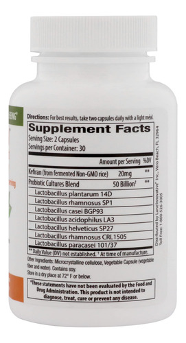Suplemento Lane Innovative Kefiran Kefiran Kefir Nutrient 60