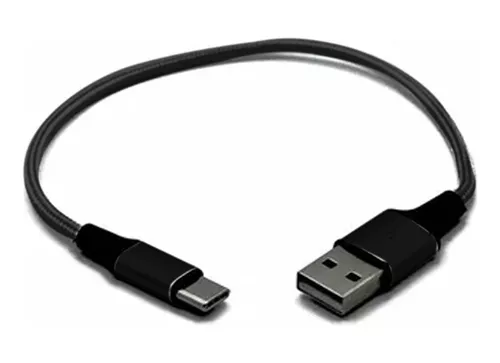 Cable Usb Ficha Type C Corto Mallado Reforzado 25 Cm