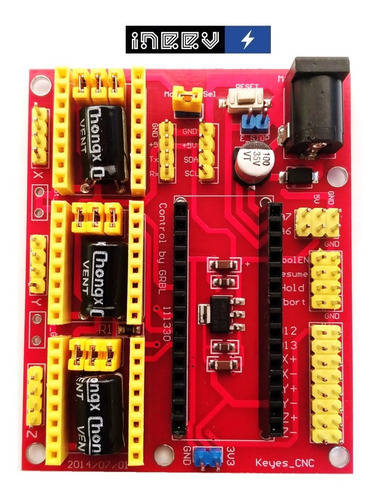 Kit Shield Cnc Impresora 3d V4 + 3 Driver A4988 Para Arduino