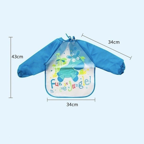 Imagen 7 de 9 de Babero Delantal Bebés Y Niños De Manga Larga Impermeable