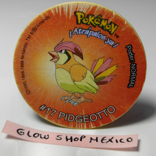 Tazo Pokémon 2 - Pidgeotto #17 Est. 9 #2 Sabritas Original