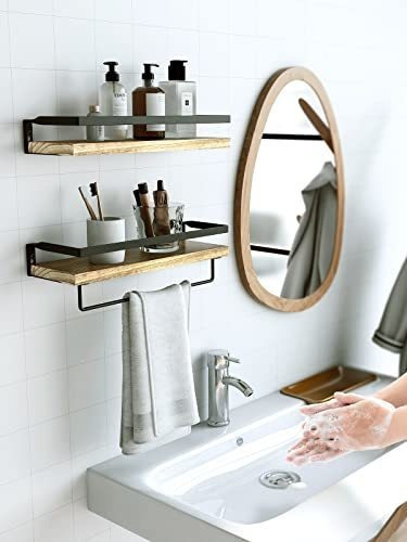 Imagen 4 de 9 de Amada Homemueblar Estantes Flotantes, Estante De Baño Con B
