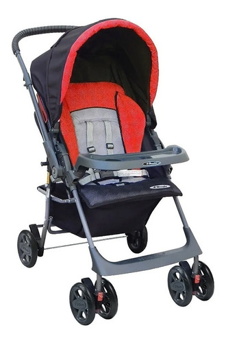 Carrinho de bebê de paseio Hércules Topázio vermelho com chassi de cor cinza
