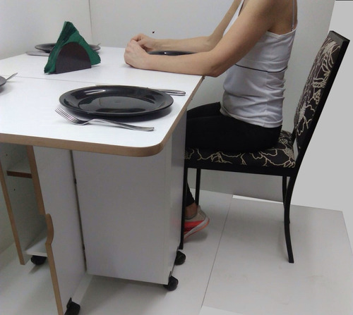 Imagen 4 de 5 de Mesa Plegable Esquinas Redoneadas Con Estante Interior