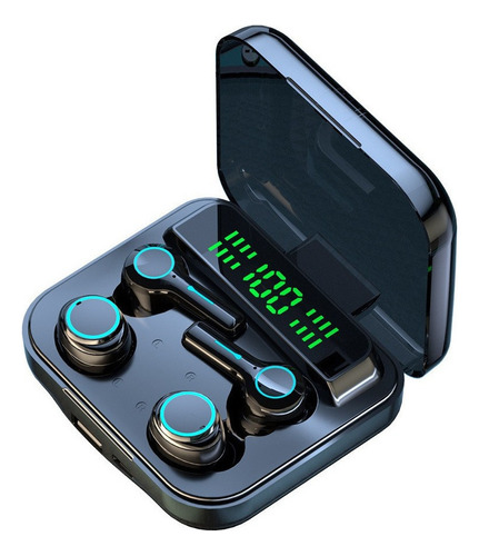 M21 Tws Couple, 2 Pares De Audífonos Bluetooth Para Juegos Color Negro Color de la luz Verde