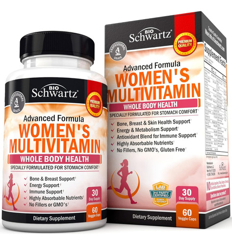 Multivitamínico Para Mujeres Bioschwartz 60 Cápsulas Veganas