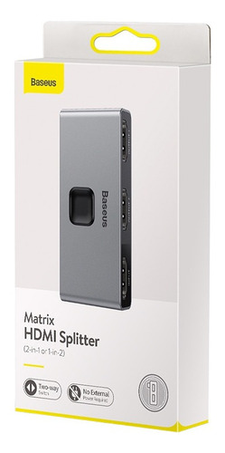 Imagen 8 de 9 de Switch Bidireccional Hdmi 1 X 2 4k 60hz / Baseus