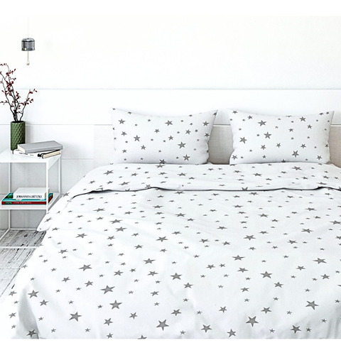 Especial Sábanas Koala Microfibra Estampada King Size Diseño De La Tela Estrella Gris