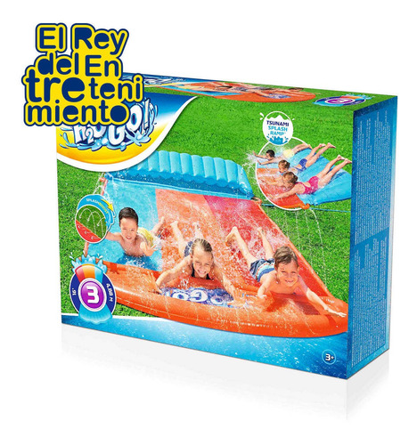 Imagen 2 de 8 de Tobogán Bestway Pista Deslizante Triple H2o Go Agua - El Rey