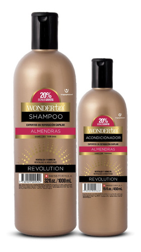  Shampoo Y Acondicionador Wonder Tex Revolution Almendras