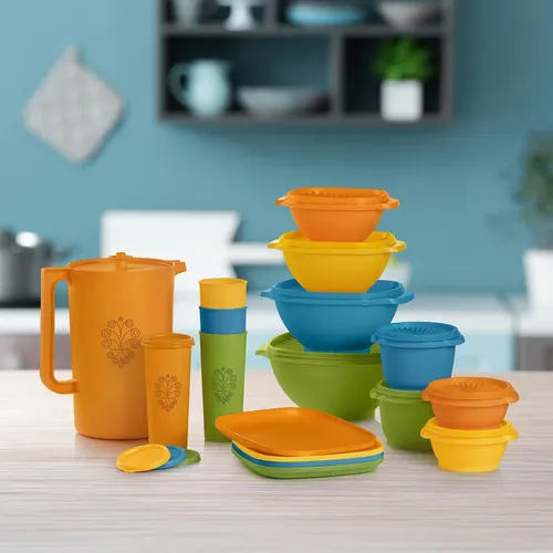 (て30)Vintage Tupperware Ultra 21 Conjunto Retrô Tupperware Heritage, Pacote De 30 Peças Verde-claro