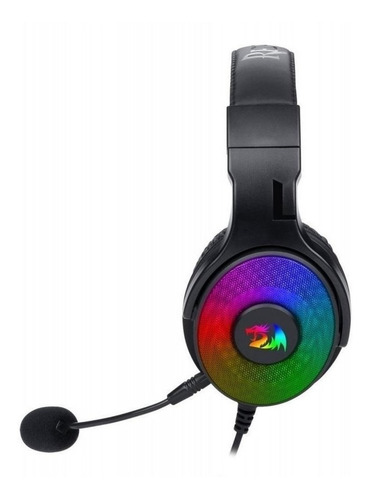 Audífonos gamer Redragon Pandora 2 negro con luz rgb LED