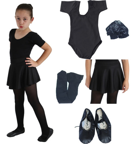 Kit  De Ballet Infantil  Linda Na Cor Preta Balé Bailarina 