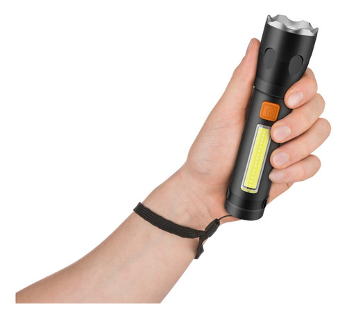 Linterna Led De 490 Lúmenes 2 En 1 Con Batería Recargable Y