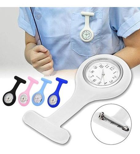 Imagen 1 de 4 de Reloj De Silicona De Enfermería Con Broche O Bolsillo
