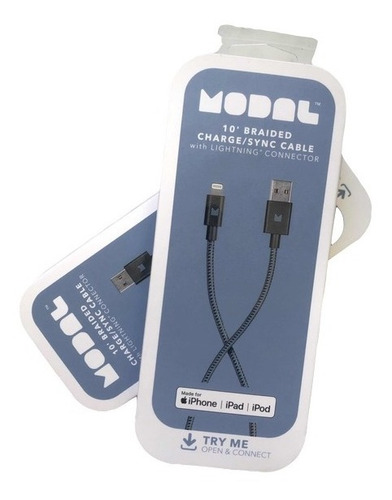 Cable Lightning De 3 Metros Marca Modal Extra Reforzado (Usado)