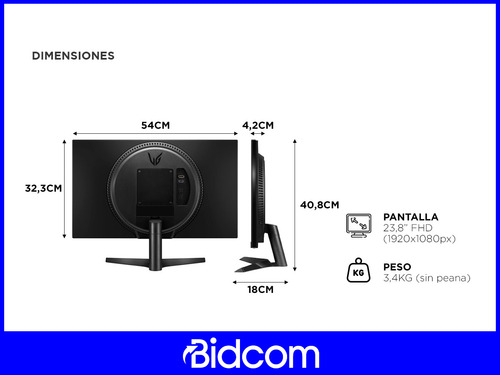 Monitor LG 23.8 Pulgadas Pc Ultragear Gamer 24gs60f 180 Hz