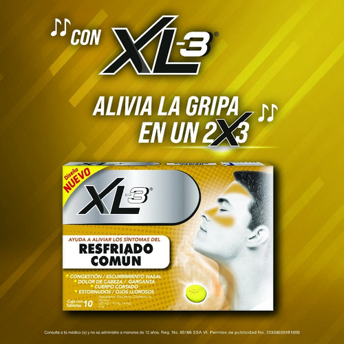Xl-3 Alivia Síntomas Del Resfriado Común. Caja 10 Cápsulas.