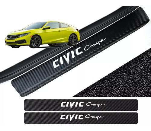 Sticker Protección De Estribos Civic Coupe Fibra De Carbono