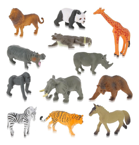 Juego De 12 Figuras De Animales De Safari Realistas, Animale