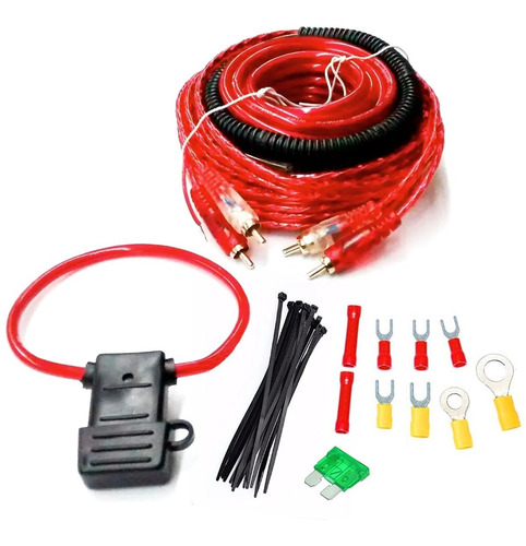 Kit De Cables Xline 10 Gauges Para Potencias 800w Fusible