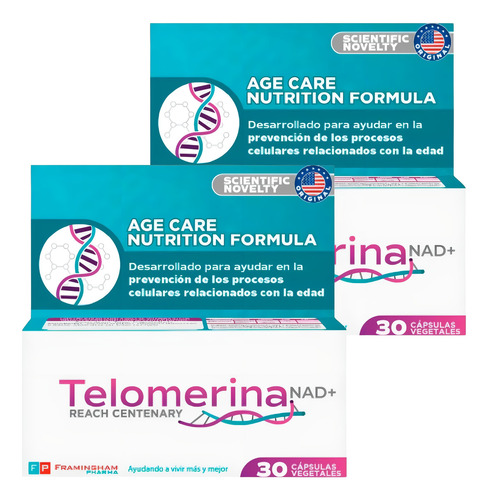 Pacote de 30 cápsulas Telomerina Nad+ Original Antiage X2