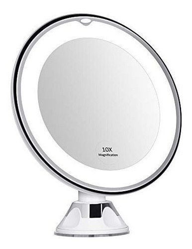 Espejo Para Maquillaje Con Luz Dia Led Aumento 10x 17cm