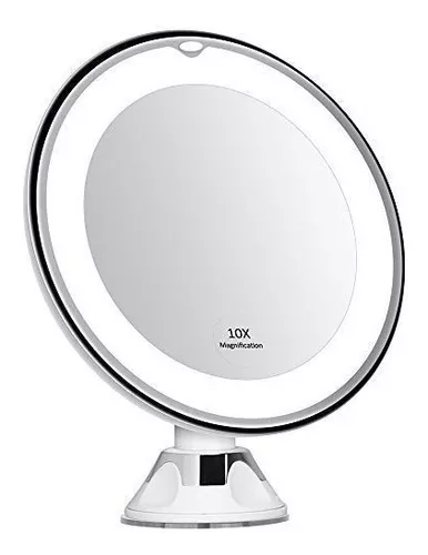Espejo Maquillaje Luz Aumento X5 Doble Faz 15cm Vip