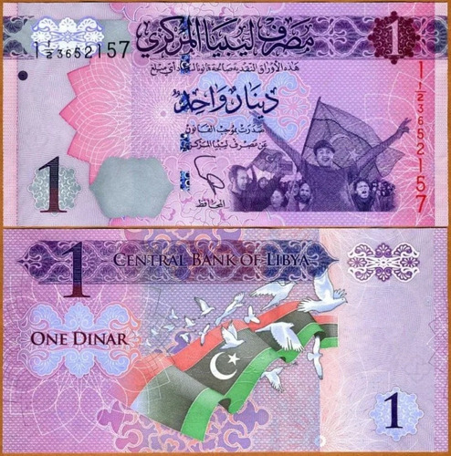 Cédula Fe Estrangeira 1 Dinar Líbia 